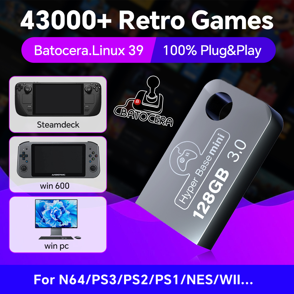 Retro Gaming N64 - Batocera 128G USB Flash Drive For