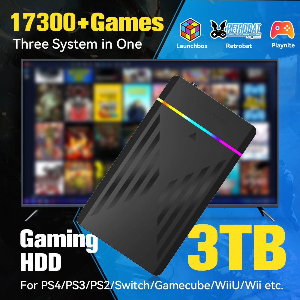 Retro Gaming N64 - 3TB Portable Gaming HDD LaunchBox/Retrobat/Playnite Retro